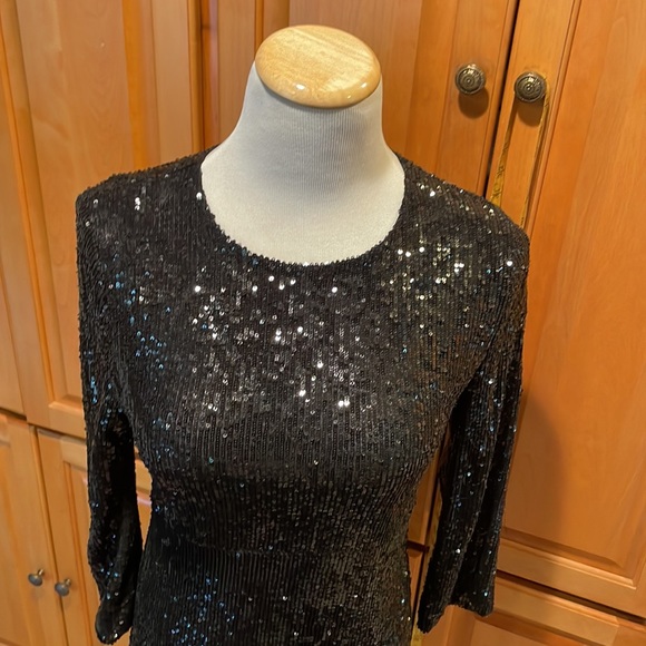 Tory Burch Black Sequin Sparkly Dress - Picture 2 of 7